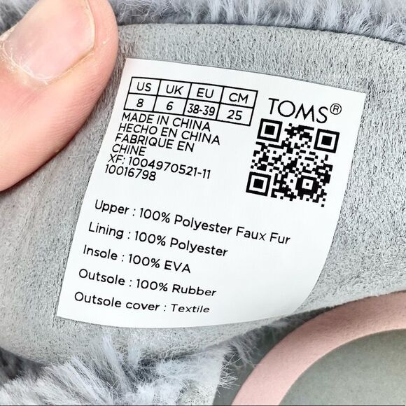 Tom’s Susie EVA grey faux fur sandals 8 - Picture 4 of 6